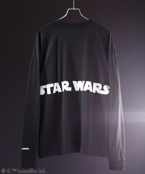 STAR WARS（スターウォーズ）の「WEB限定 STAR WARS/スター・ウォーズ 別注 バッグロゴプリント ビッグシルエット L/S カットソー（Tシャツ/カットソー・メンズ・ホワイト/ブラック/ダークグリーン/ベージュ・FREE）」の13枚目の写真