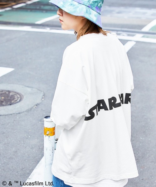STAR WARS（スターウォーズ）の「WEB限定 STAR WARS/スター・ウォーズ 別注 バッグロゴプリント ビッグシルエット L/S カットソー（Tシャツ/カットソー・メンズ・ホワイト/ブラック/ダークグリーン/ベージュ・FREE）」の15枚目の写真