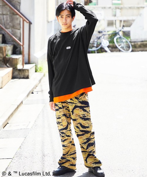 STAR WARS（スターウォーズ）の「WEB限定 STAR WARS/スター・ウォーズ 別注 バッグロゴプリント ビッグシルエット L/S カットソー（Tシャツ/カットソー・メンズ・ホワイト/ブラック/ダークグリーン/ベージュ・FREE）」の22枚目の写真