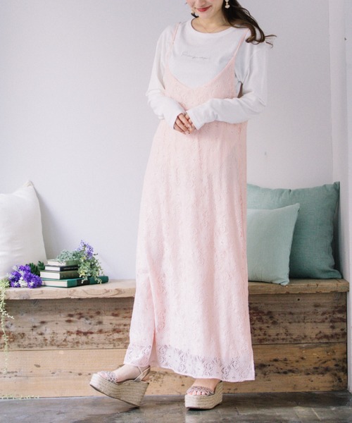 Mysa&Liina（ミーサリーナ）の「レースキャミワンピース（ワンピース・レディース・ブラック/オフホワイト/ピンク・M）」の3枚目の写真