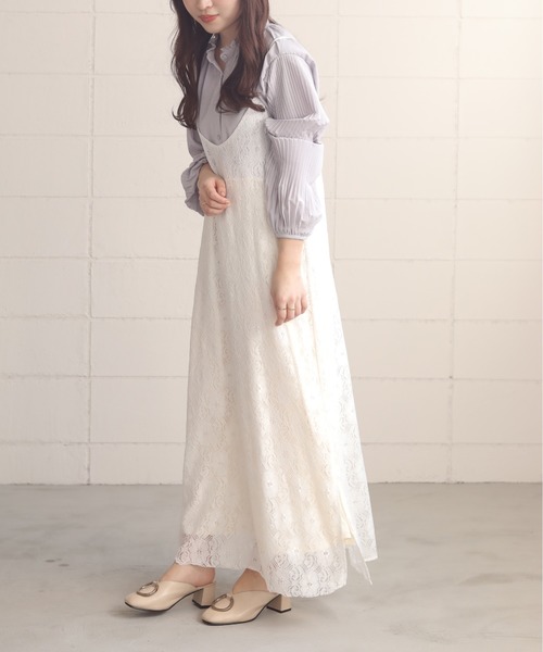 Mysa&Liina（ミーサリーナ）の「レースキャミワンピース（ワンピース・レディース・ブラック/オフホワイト/ピンク・M）」の8枚目の写真