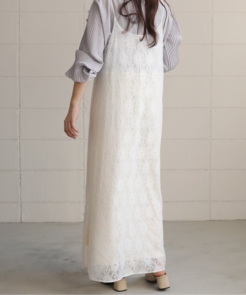 Mysa&Liina（ミーサリーナ）の「レースキャミワンピース（ワンピース・レディース・ブラック/オフホワイト/ピンク・M）」の6枚目の写真