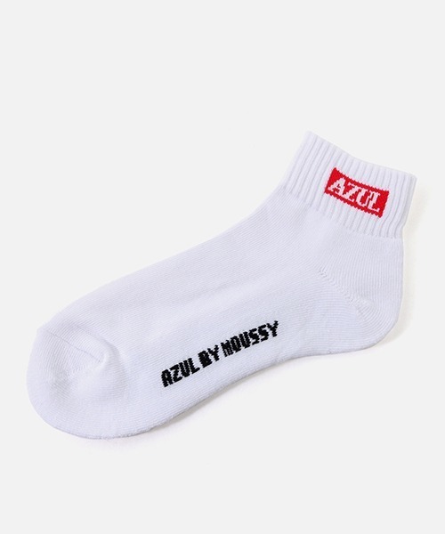 AZUL by moussy（アズールバイマウジー）の「AZUL BOX LOGO LOW CUT SOCKS/アズールボックスロゴロウカットソックス（ソックス/靴下・メンズ・杢グレー/ブラック/ホワイト・FREE）」の4枚目の写真