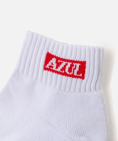 AZUL by moussy（アズールバイマウジー）の「AZUL BOX LOGO LOW CUT SOCKS/アズールボックスロゴロウカットソックス（ソックス/靴下・メンズ・杢グレー/ブラック/ホワイト・FREE）」の7枚目の写真