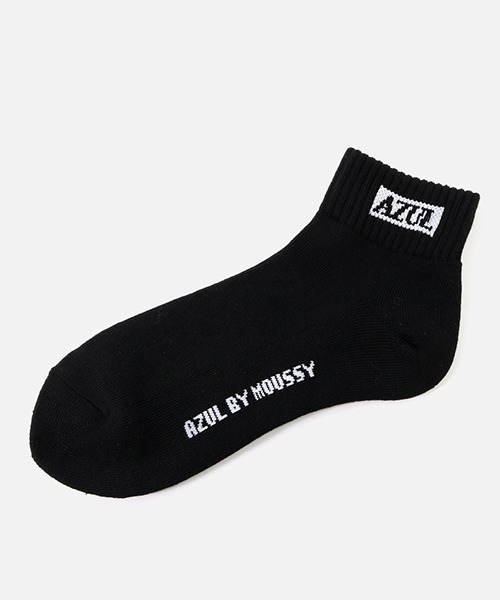 AZUL by moussy（アズールバイマウジー）の「AZUL BOX LOGO LOW CUT SOCKS/アズールボックスロゴロウカットソックス（ソックス/靴下・メンズ・杢グレー/ブラック/ホワイト・FREE）」の9枚目の写真