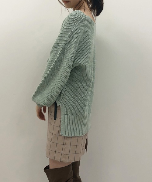 one after another NICE CLAUP（ワンアフターアナザーナイスクラップ）の「春のにじいろカラーニット（ニット/セーター・レディース・ライトグレー/パープル/オフホワイト/ライム/オレンジ/ミント/ライトベージュ/ラベンダー/サーモンピンク・FREE）」の22枚目の写真