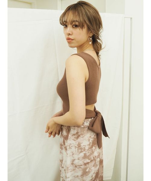 EVRIS（エヴリス）の「バックリボンリブニットタンク（ニット/セーター・レディース・ホワイト/ブラック/ブラウン/イエロー・FREE）」の22枚目の写真