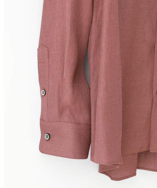 STUDIOUS（ステュディオス）の「【STUDIOUS】ELASTICリネン バスケット レギュラーカラーシャツ（シャツ/ブラウス・メンズ・ホワイト/ブラック/ブラウン・1/2/3）」の4枚目の写真