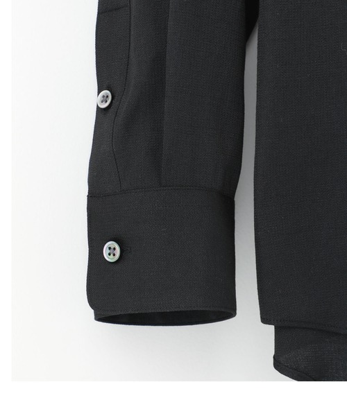 STUDIOUS（ステュディオス）の「【STUDIOUS】ELASTICリネン バスケット レギュラーカラーシャツ（シャツ/ブラウス・メンズ・ホワイト/ブラック/ブラウン・1/2/3）」の7枚目の写真