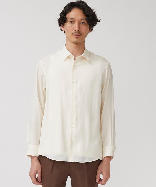 STUDIOUS（ステュディオス）の「【STUDIOUS】ELASTICリネン バスケット レギュラーカラーシャツ（シャツ/ブラウス・メンズ・ホワイト/ブラック/ブラウン・1/2/3）」の20枚目の写真