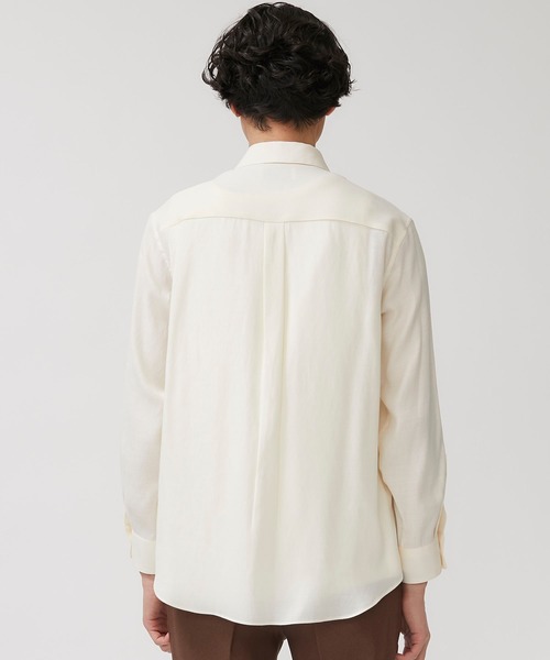 STUDIOUS（ステュディオス）の「【STUDIOUS】ELASTICリネン バスケット レギュラーカラーシャツ（シャツ/ブラウス・メンズ・ホワイト/ブラック/ブラウン・1/2/3）」の18枚目の写真