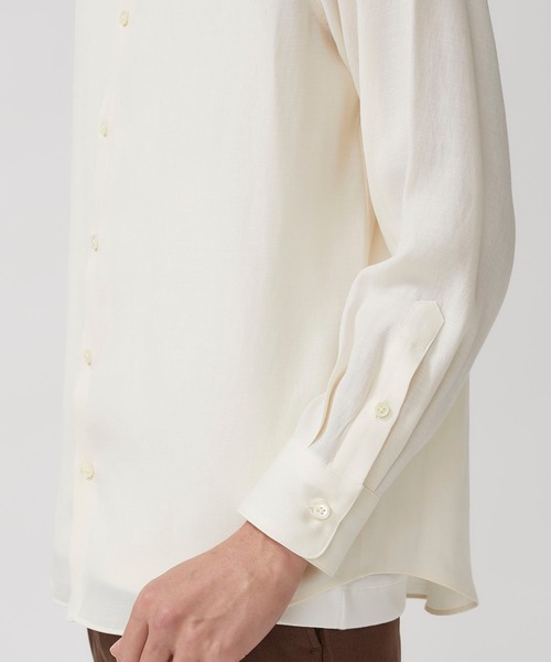 STUDIOUS（ステュディオス）の「【STUDIOUS】ELASTICリネン バスケット レギュラーカラーシャツ（シャツ/ブラウス・メンズ・ホワイト/ブラック/ブラウン・1/2/3）」の15枚目の写真