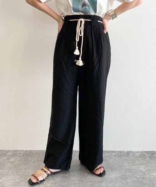 PAGEBOY(ページボーイ)の「リネンレーヨンロープベルトパンツ(その他パンツ・レディース・ブラック/パープル/ライム/グレイッシュベージュ/グリーン系その他・FREE)」の10枚目の写真