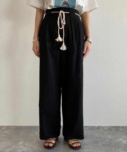 PAGEBOY(ページボーイ)の「リネンレーヨンロープベルトパンツ(その他パンツ・レディース・ブラック/パープル/ライム/グレイッシュベージュ/グリーン系その他・FREE)」の14枚目の写真