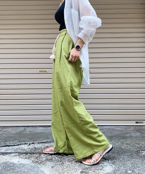 PAGEBOY(ページボーイ)の「リネンレーヨンロープベルトパンツ(その他パンツ・レディース・ブラック/パープル/ライム/グレイッシュベージュ/グリーン系その他・FREE)」の12枚目の写真