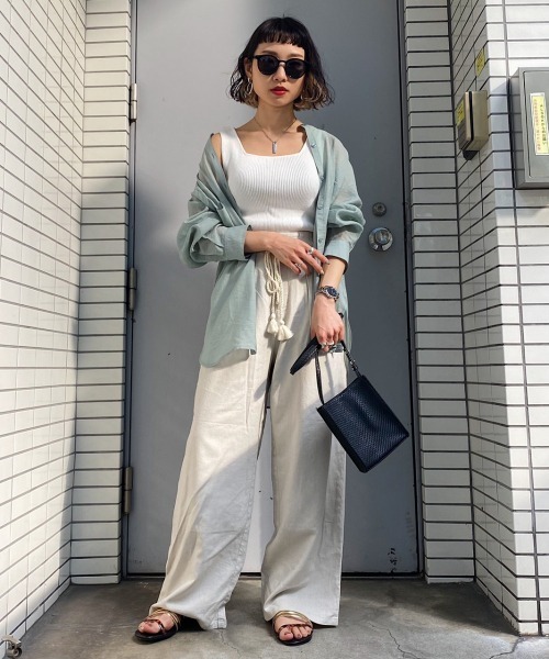 PAGEBOY(ページボーイ)の「リネンレーヨンロープベルトパンツ(その他パンツ・レディース・ブラック/パープル/ライム/グレイッシュベージュ/グリーン系その他・FREE)」の15枚目の写真