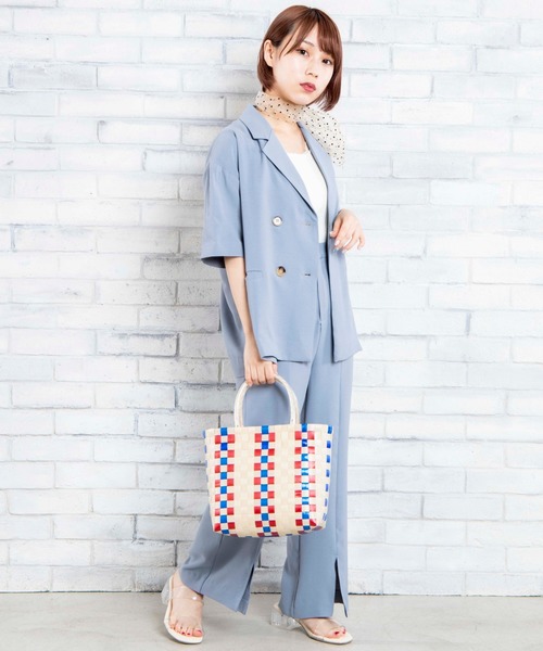 DuKKah（デュカ）の「dukkah/【148cm基準・低身長向け】【セットアップ対応商品】センタースリットパンツ（スラックス・レディース・ブラウン/サックスブルー・X-SMALL）」の20枚目の写真