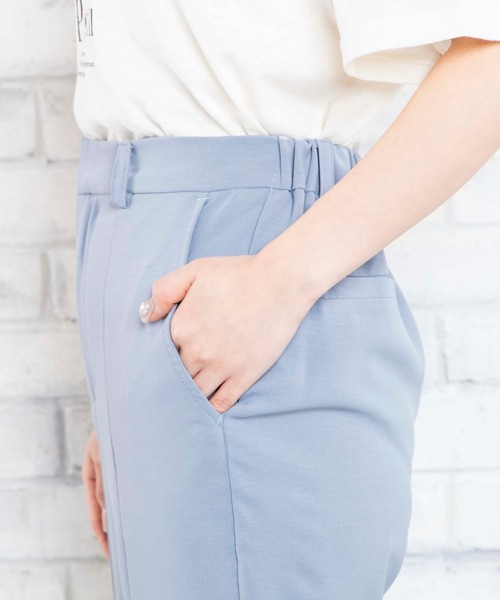 DuKKah（デュカ）の「dukkah/【148cm基準・低身長向け】【セットアップ対応商品】センタースリットパンツ（スラックス・レディース・ブラウン/サックスブルー・X-SMALL）」の17枚目の写真
