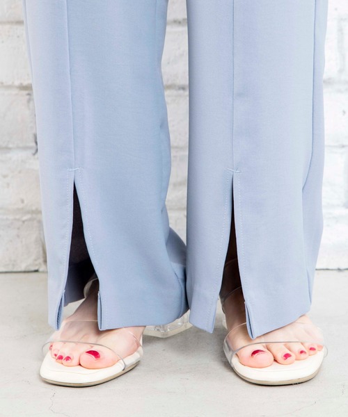 DuKKah（デュカ）の「dukkah/【148cm基準・低身長向け】【セットアップ対応商品】センタースリットパンツ（スラックス・レディース・ブラウン/サックスブルー・X-SMALL）」の6枚目の写真