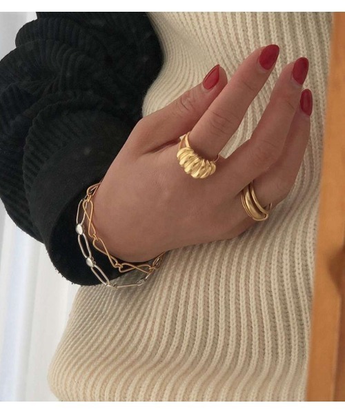 mou（モウ）の「S925厚みストライプリング（リング・レディース・シルバー/ゴールド・FREE）」の11枚目の写真