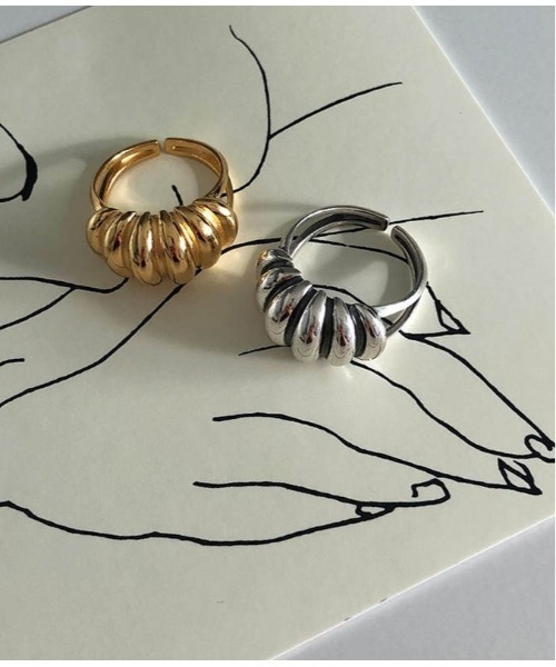 mou（モウ）の「S925厚みストライプリング（リング・レディース・シルバー/ゴールド・FREE）」の9枚目の写真