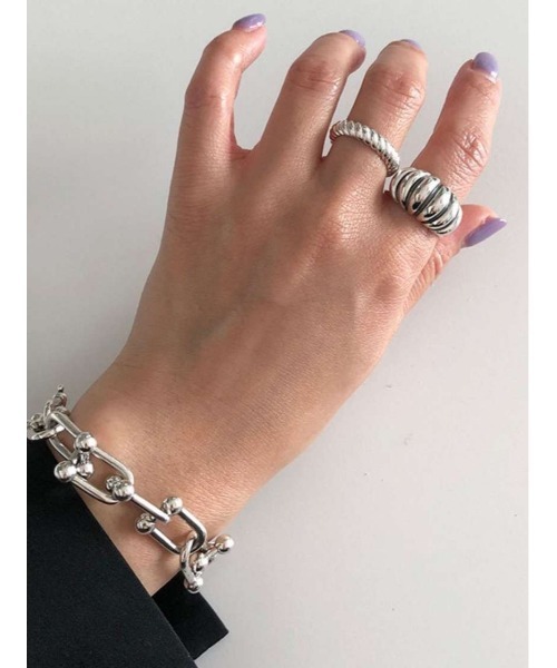 mou（モウ）の「S925厚みストライプリング（リング・レディース・シルバー/ゴールド・FREE）」の5枚目の写真