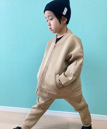 THE CASUAL | ビッグシルエット MA-1 ジャケット 裾リプ パンツ セットアップ サンドイッチダンボール キッズ(MA-1)