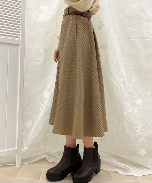 apres jour（アプレジュール）の「チェックフレアスカート【ZOZOTOWN限定アイテム】（スカート・レディース・ベージュ/ダークブラウン/ブラウン系その他・SMALL/MEDIUM/X-LARGE）」の10枚目の写真