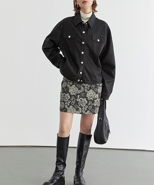 Fano Studios(ファノ ストゥディオズ)の「【Fano Studios】Floral short skirt FD20B003(スカート・レディース・ブラック・S/M/L)」の3枚目の写真