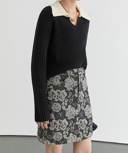 Fano Studios(ファノ ストゥディオズ)の「【Fano Studios】Floral short skirt FD20B003(スカート・レディース・ブラック・S/M/L)」の4枚目の写真