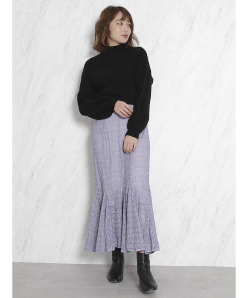 dazzlin（ダズリン）の「ボトルネックショートニットトップス（ニット/セーター・レディース・ブラック/グレー/オフホワイト/オレンジ・FREE）」の14枚目の写真