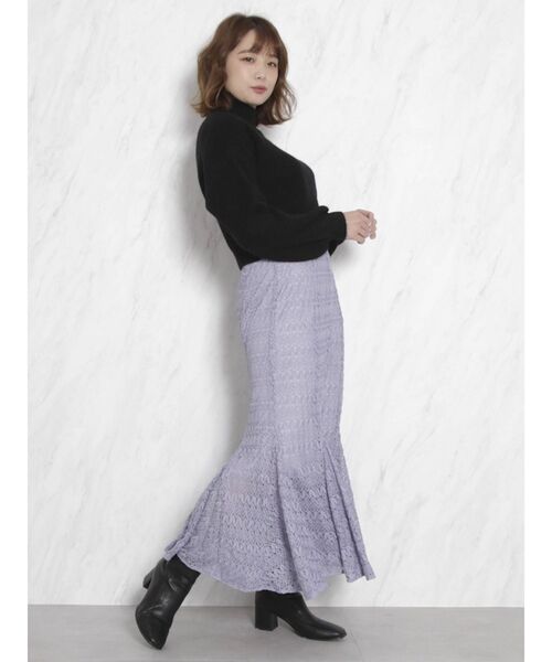 dazzlin（ダズリン）の「ボトルネックショートニットトップス（ニット/セーター・レディース・ブラック/グレー/オフホワイト/オレンジ・FREE）」の15枚目の写真