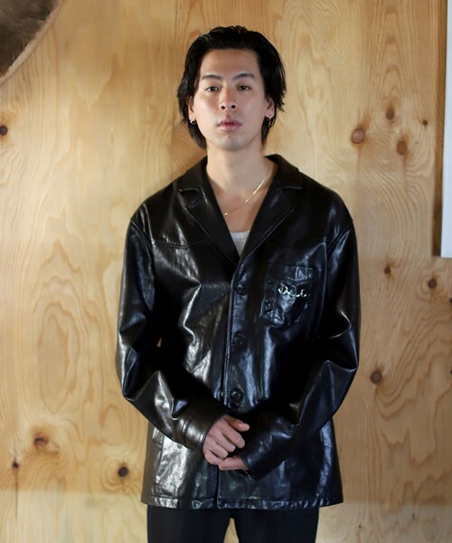 VAPORIZE ヴェイプライズレザージャケット VAPORIZE（ヴェイパライズ）の「VAPORIZE / Leather Track Jacket