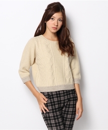 PUAL CE CIN | ケーブル編み　クルーネック　プルオーバー(ニット/セーター)