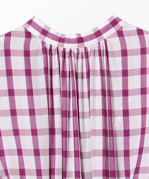 Ray BEAMS（レイビームス）の「MARMARI × Ray BEAMS / 別注 チェック ギャザー ブラウス（シャツ/ブラウス・レディース・グリーン/パープル・ONE SIZE）」の3枚目の写真