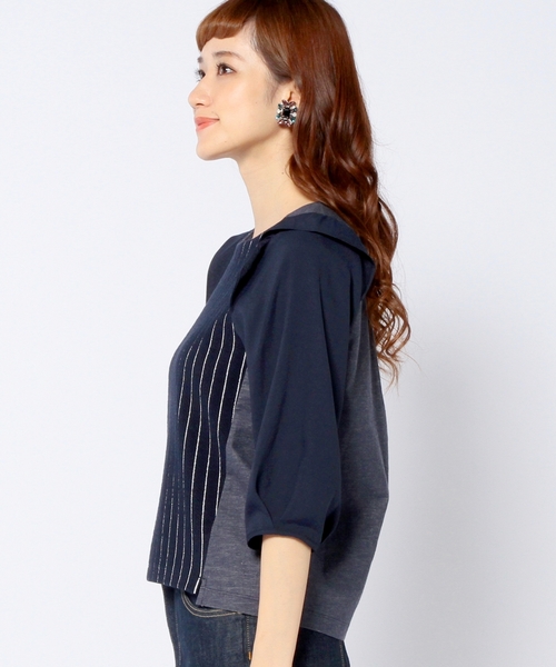 Another Edition（アナザーエディション）の「3クロスストライプロングスリーブ/AE ３クロス LSL T（Tシャツ/カットソー・レディース・オフホワイト/ネイビー/その他1・フリー）」の14枚目の写真