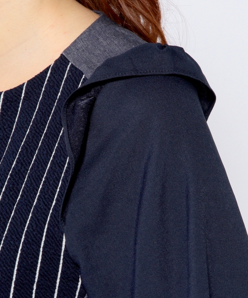 Another Edition（アナザーエディション）の「3クロスストライプロングスリーブ/AE ３クロス LSL T（Tシャツ/カットソー・レディース・オフホワイト/ネイビー/その他1・フリー）」の10枚目の写真