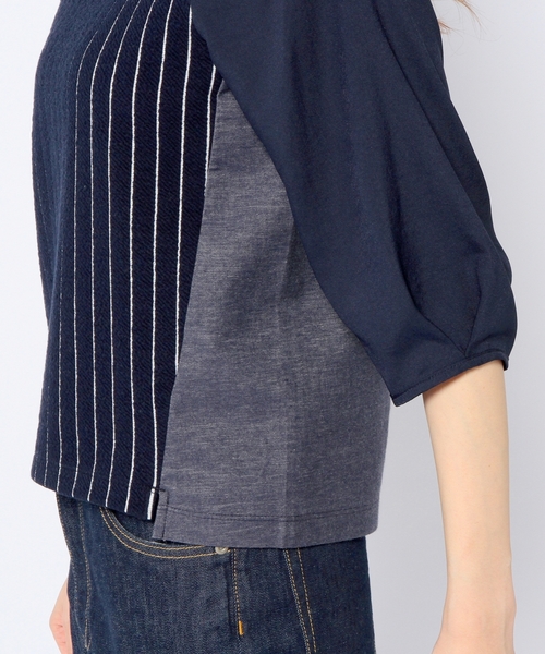 Another Edition（アナザーエディション）の「3クロスストライプロングスリーブ/AE ３クロス LSL T（Tシャツ/カットソー・レディース・オフホワイト/ネイビー/その他1・フリー）」の11枚目の写真