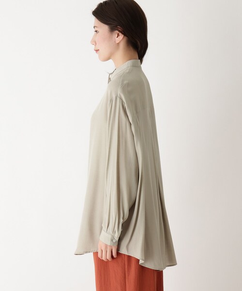 SHOO・LA・RUE（シューラルー）の「◆【S-3L】シアードルマンシャツ（シャツ/ブラウス・レディース・チャコールグレー/ライトブルー/ダークグリーン/ベージュ/イエロー系その他・01/04/05/03/02）」の6枚目の写真