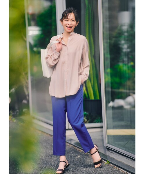 SHOO・LA・RUE（シューラルー）の「◆【S-3L】シアードルマンシャツ（シャツ/ブラウス・レディース・チャコールグレー/ライトブルー/ダークグリーン/ベージュ/イエロー系その他・01/04/05/03/02）」の18枚目の写真