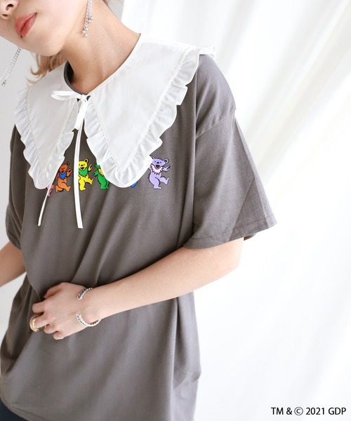 SLOBE citron.（スローブシトロン）の「SLOBE citron. Grateful Dead Big Tシャツ【洗濯機洗い可能】◆（Tシャツ/カットソー・レディース・ホワイト/グレー・FREE）」の2枚目の写真