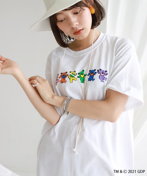 SLOBE citron.（スローブシトロン）の「SLOBE citron. Grateful Dead Big Tシャツ【洗濯機洗い可能】◆（Tシャツ/カットソー・レディース・ホワイト/グレー・FREE）」の6枚目の写真
