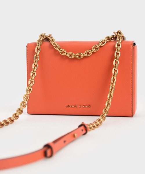CHARLES & KEITH（チャールズ & キース）の「メタリックプッシュロック クロスボディバッグ / Metallic Push Lock Crossbody Bag（クラッチバッグ・レディース・ブラック/オレンジ/グリーン/サンドベージュ・S）」の15枚目の写真