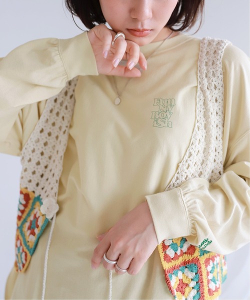 SLOBE citron.（スローブシトロン）の「SLOBE citron. FUNNY BOYISH ロンT【手洗い可能】◆（Tシャツ/カットソー・レディース・ホワイト/アイボリー・FREE）」の15枚目の写真