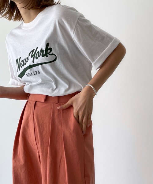 CANAL JEAN（キャナルジーン）の「via j(ヴィアジェイ) コットンタックパンツ（その他パンツ・レディース・クリーム/コーラル・SMALL/MEDIUM）」の4枚目の写真