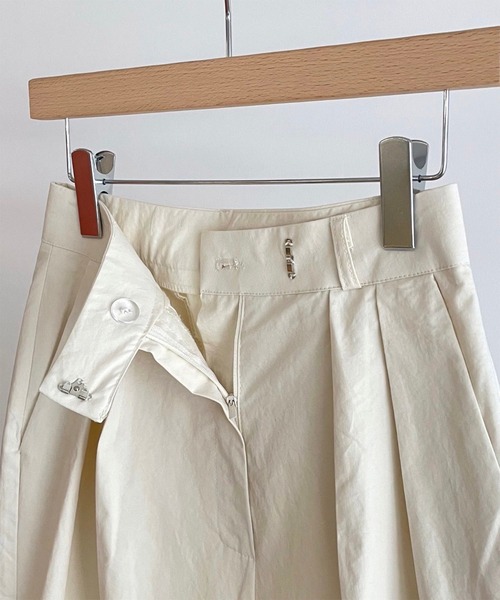 CANAL JEAN（キャナルジーン）の「via j(ヴィアジェイ) コットンタックパンツ（その他パンツ・レディース・クリーム/コーラル・SMALL/MEDIUM）」の12枚目の写真