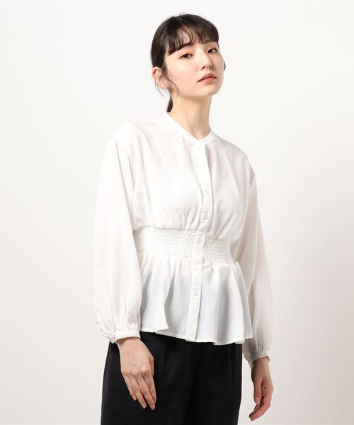 COLONY 2139（コロニートゥーワンスリーナイン）の「トロタッチシャーリング長袖ブラウス（シャツ/ブラウス・レディース・ミント/グレイッシュベージュ/ブラック/オフホワイト・MEDIUM/LARGE）」の10枚目の写真