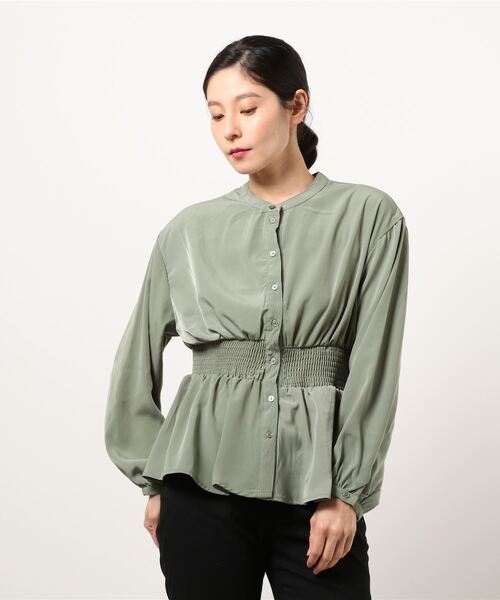 COLONY 2139（コロニートゥーワンスリーナイン）の「トロタッチシャーリング長袖ブラウス（シャツ/ブラウス・レディース・ミント/グレイッシュベージュ/ブラック/オフホワイト・MEDIUM/LARGE）」の7枚目の写真