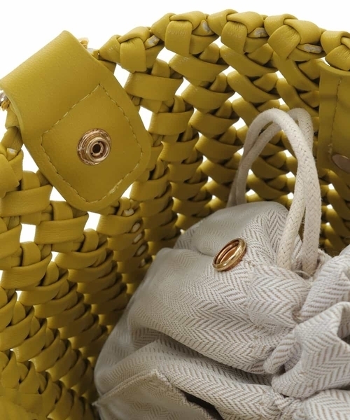 MK MICHEL KLEIN(エムケーミッシェルクラン)の「巾着付きデザインメッシュトートバッグ(トートバッグ・レディース・グリーン/イエロー/アイボリー・00)」の16枚目の写真