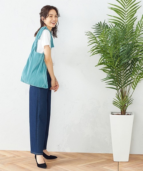 MONO　COMME CA（モノコムサ）の「プリーツバッグ（トートバッグ・レディース・ライラック/マスタード/ターコイズブルー/ライトグレー/ブラック・FREE）」の13枚目の写真